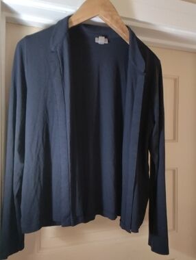J. Jill Navy Open-Front Blazer-Style Jacket